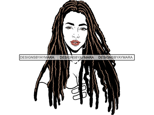Afro Woman SVG Braids Dreads Hairstyle Fabulous Melanin Nubian African American Ethnicity Queen Diva Classy Lady .SVG .EPS.PNG. Vector Clipart