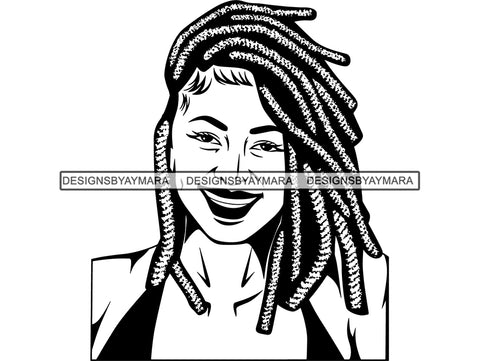 Afro Beautiful Woman SVG Dreads Hairstyle Goddess Fashion Model Stylish Diva Classy Lady .SVG .EPS .PNG Vector Clipart Cricut Circuit Cut Cutting