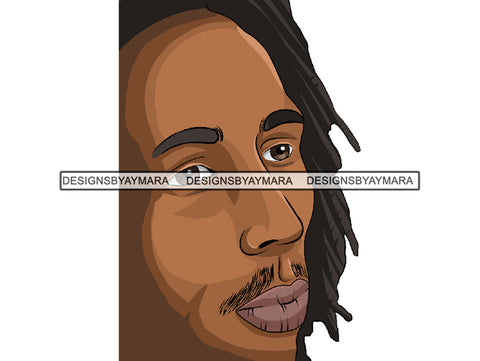 Afro Man Rasta Dreads Black Man Male Men .JPG .EPS .PNG Vector Clipart