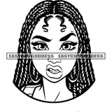 African American Angry Face Girls Head And Face Design Element Black And White Artwork Locus Hairstyle SVG JPG PNG Vector Clipart Cricut Silhouette Cut Cutting