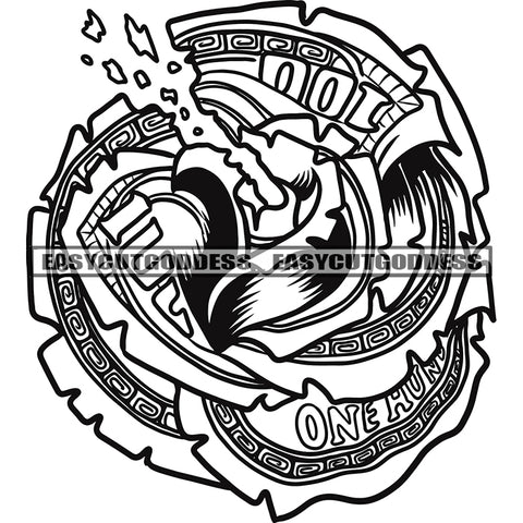 Black And White Money Note Design Element Lot Of Money Note On Floor BW SVG JPG PNG Vector Clipart Cricut Silhouette Cut Cutting