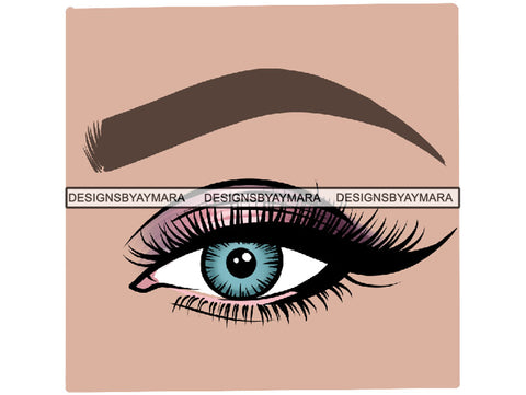 Eye Look Eyelashes Make Up Vision Human Female Ojos Sign Eyeball See Watching Eyebrow .SVG .EPS .PNG Vector Clipart Digital Download Circuit Cut Cutting