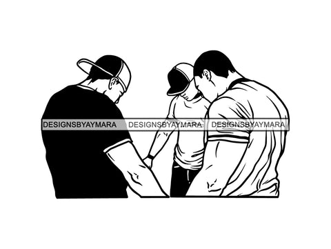 Men Praying God SVG Quotes Cut File For Silhouette and Cricut