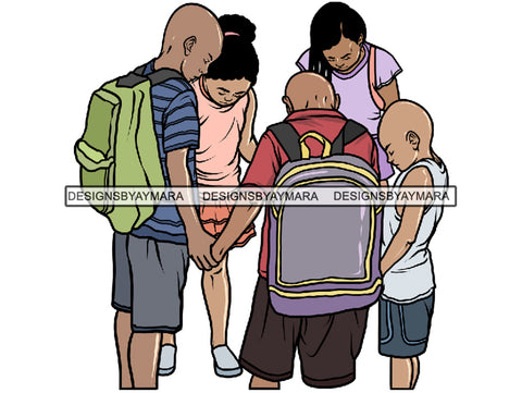 Kids Praying God PNG File For Print