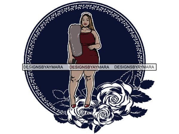 Pretty Thick BBW Woman Goddess Confidence Glamour Queen Diva Classy Lady Beautiful Big And Bougie  PNG With A Transparent Background JPG Vector Clipart Not For Cutting