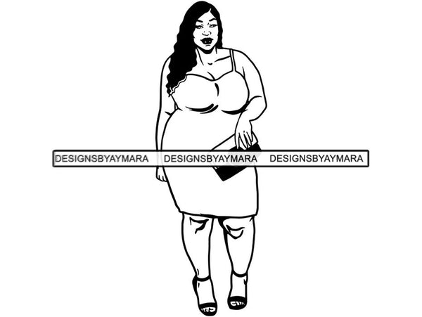 Beautiful Big Woman SVG BBW Curve Plus Doll Fabulous Goddess Queen Diva Classy Lady .SVG .EPS .PNG.JPG Vector Clipart Digital Cricut Circuit Cut Cutting