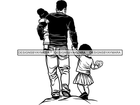 Father's Day Dad Papi Papa My Hero True Love Man Kids Son Daughter Family Together .SVG .PNG .JPG .EPS Vector Clipart  Silhouette Cutting Cut Cricut