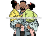 Father's Day Dad Papi Papa My Hero True Love Man Kids Son Daughter Family Together .PNG .JPG .SVG .Vector Clipart Perfect For Printing Not For Cutting
