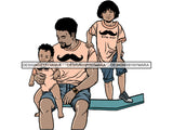 Father's Day Dad Papi Papa My Hero True Love Man Kids Son Daughter Family Together .PNG .JPG .SVG .Vector Clipart Perfect For Printing Not For Cutting