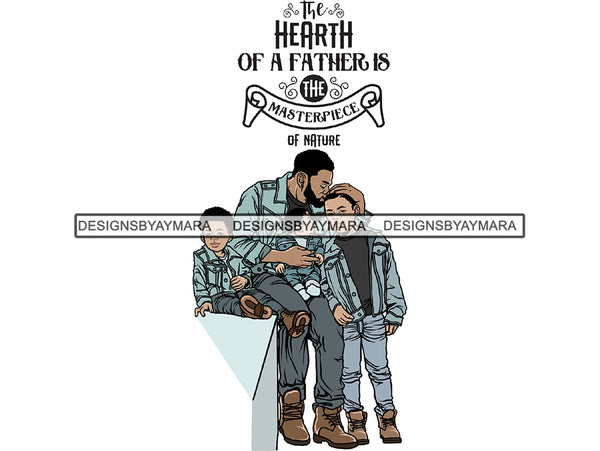 Father's Day Dad Papi Papa My Hero True Love Man Kids Son Daughter Family Together .PNG .JPG .SVG .Vector Clipart Perfect For Printing Not For Cutting