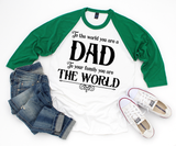 To the world you are a Dad, to your family, you are the World SVG Quote