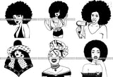 Free Bundle African American Woman Melanin SVG Files For Cutting and More!