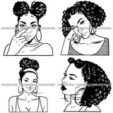 Free Bundle Afro Beautiful Black Woman Bamboo Earrings Queen Boss Lady Nubian Melanin Popping  SVG Cutting Files For Silhouette Cricut and More