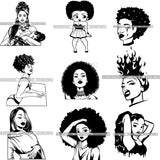 Bundle African American Woman .SVG Cutting Files For Silhouette and Cricut and More!