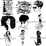 Facebook Bundle 9 Afro Beautiful Woman SVG Cutting Files For Silhouette and Cricut
