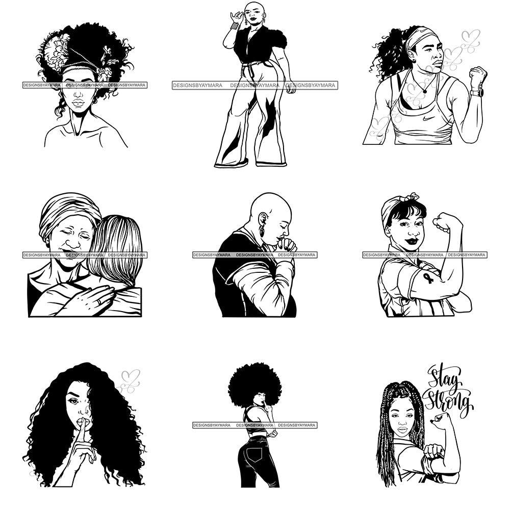 Super Special Bundle Afro Woman Svg Cutting Files For Cricut And Silho Designsbyaymara