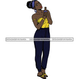 Bundle 10 Melanin Love Chilling Eating Drinking SVG Files For Cutting and More!