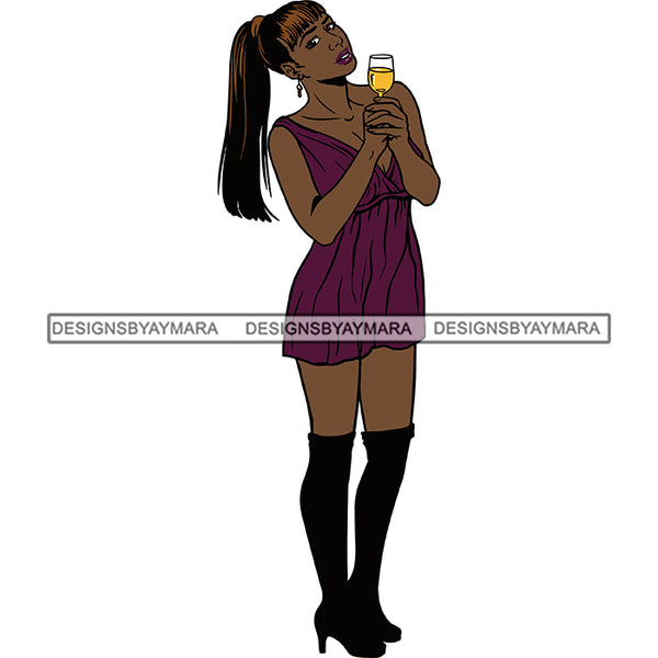 Bundle 10 Melanin Love Chilling Eating Drinking SVG Files For Cutting and More!