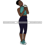 Bundle 10 Melanin Love Chilling Eating Drinking SVG Files For Cutting and More!