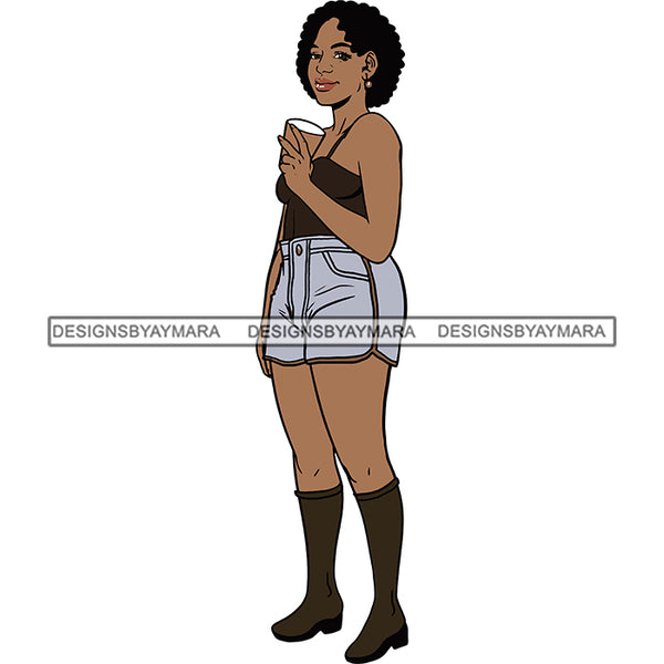 Bundle 10 Melanin Love Chilling Eating Drinking SVG Files For Cutting and More!