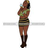 Bundle 10 Melanin Love Chilling Eating Drinking SVG Files For Cutting and More!