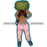 Afro Woman Standing Sexy Dress Afro Hair Style Design Element White Background Sexy Pose African American Woman SVG JPG PNG Vector Clipart Cricut Cutting Files