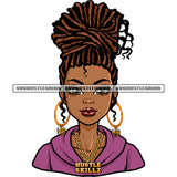 Afro Cute Woman Face Design Element Curly Hair Wearing Bing Ear Ring Lipstick Vector Beautiful Girl SVG JPG PNG Vector Clipart Cricut Cutting Files