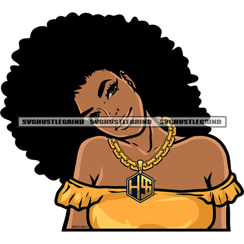 Beautiful Afro Woman Head Vector Cute Face Design Element Afro Hairstyle White Background Smile Face African Girl SVG JPG PNG Vector Clipart Cricut Cutting Files
