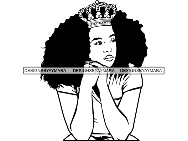 Afro Woman SVG African American Ethnicity Woman Power Independent Woman Afro Queen Diva Classy Lady SVG PNG EPS JPG Clipart Cutting Cut Cricut T-shirt Design