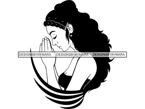 Woman Praying God Cut Files For Silhouette and Cricut
