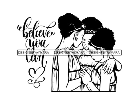 African Girls Praying God SVG Cut File for Silhouette and Cricut