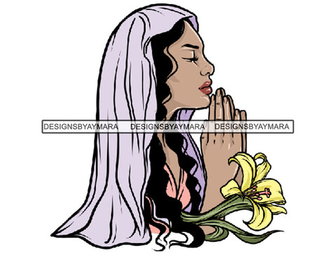 Woman Praying God PNG Perfect For Print
