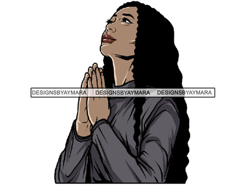 Woman Praying God PNG Perfect For Print
