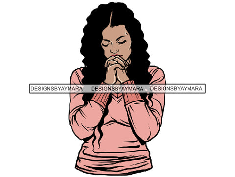 Woman Praying God PNG Perfect For Print