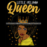 Melanin Queen With Afro Wearing Crown SVG JPG PNG Vector Clipart Cricut Silhouette Cut Cutting