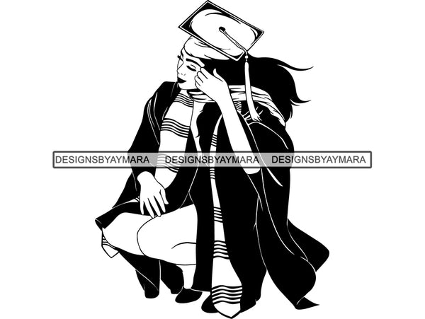 Graduation Woman #9 SVG Cut Files For Silhouette and Cricut