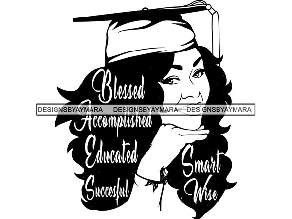 Graduation Woman Student SVG For Silhouette and Cutting File