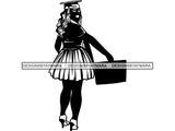 Graduation Woman Student SVG For Silhouette and Cutting File