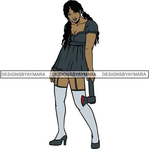 Afro Black Woman Halloween SVG Cutting Files For Silhouette Cricut and More