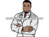 Handsome Black Man Doctor PNG For Print