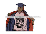 Handsome Black Man Graduation PNG For Print
