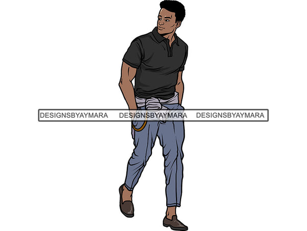 Handsome Black Man PNG For Print