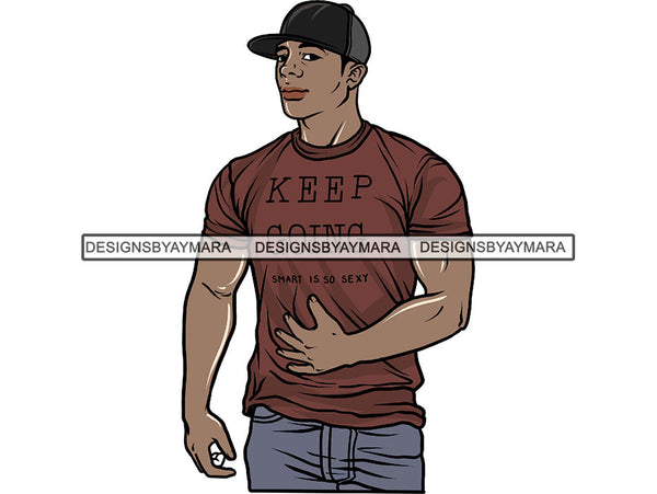 Handsome Black Man PNG For Print
