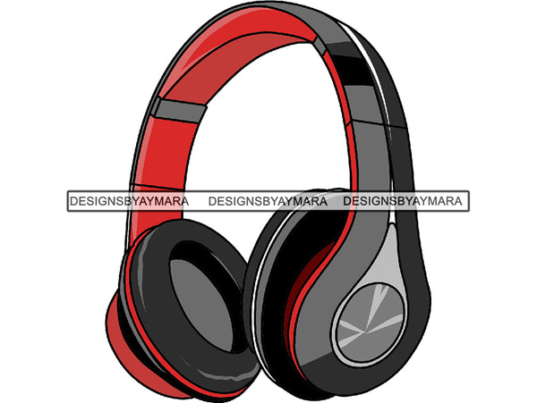 Headphone Earphone Ear Music Red Sound Wireless Bluetooth Headset Headgear Design Song Bluetooth.PNG .SVG Clipart Vector Cricut Cut Cutting