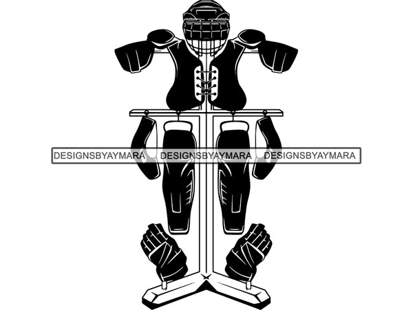 Hockey Rack Set Attire Uniform Gear Costume Player Game Equipment Rig Attire Drying Outfit Sport .JPG .PNG .SVG Clipart Vector Cricut Cut Cutting