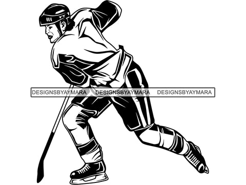 Hockey Player Sport Game Ice Rink Action Hobby Athlete Athletic Blue Team Tournament Competition .JPG .PNG .SVG Clipart Vector Cricut Cut Cutting