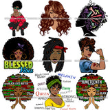 Bundle 9 Afro Boss Lady Dope Diva Glamour Hot Sellers Juneteenth Designs .SVG Cutting Files