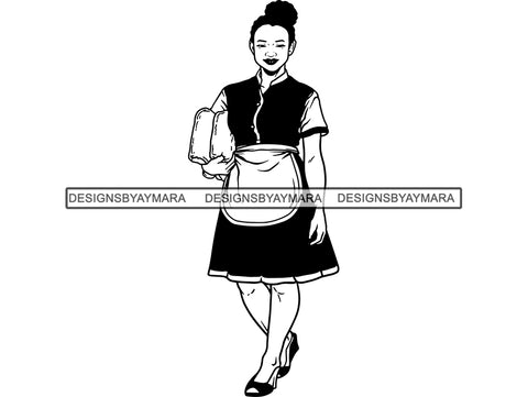 Cleaning Service Woman SVG Cut File For Silhouette and Cricut