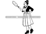 Cleaning Service Woman SVG Cut File For Silhouette and Cricut