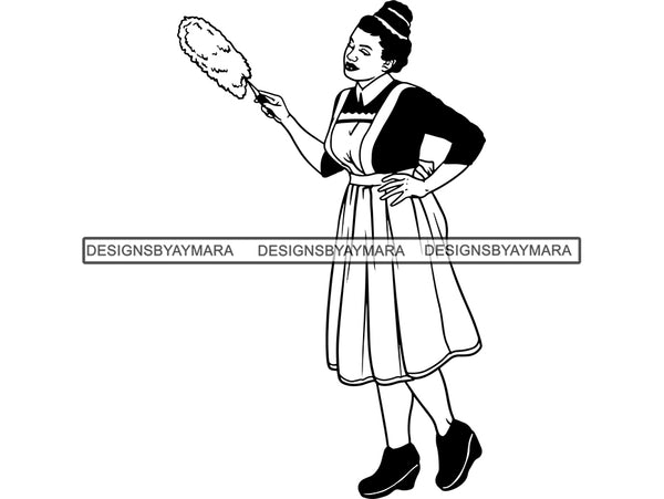 Cleaning Service Woman SVG Cut File For Silhouette and Cricut